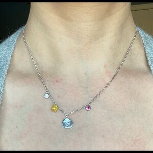 .925 rhodium plated sterling silver butterfly charm necklace 🦋💕